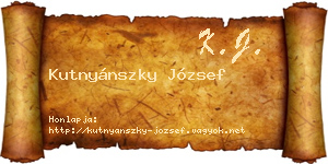 Kutnyánszky József névjegykártya