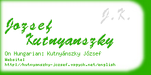 jozsef kutnyanszky business card